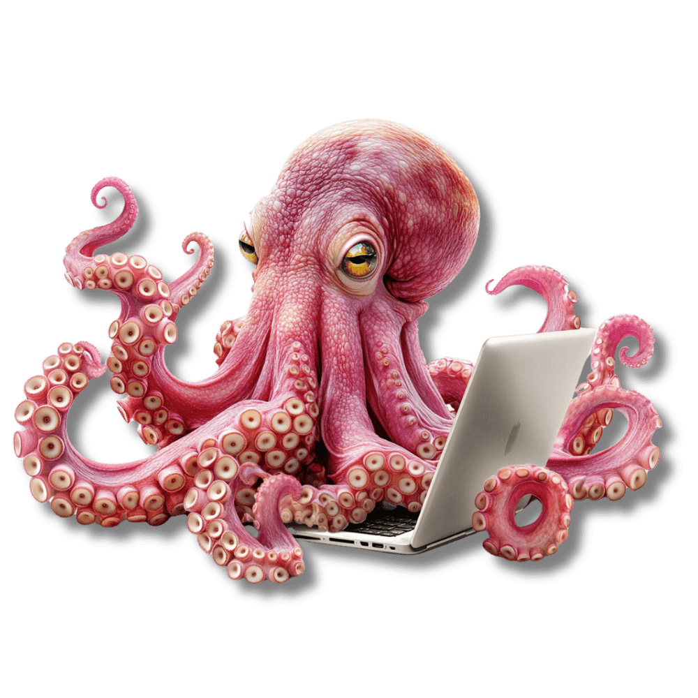 Octopus on laptop